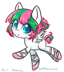 Size: 864x974 | Tagged: safe, artist:bunnini, imported from derpibooru, blossomforth, pegasus, pony, adoraforth, ballerina, colored pupils, cute, female, filly, hair bun, simple background, solo, transparent background, younger