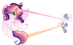 Size: 1280x802 | Tagged: safe, artist:moon-rose-rosie, imported from derpibooru, princess flurry heart, oc, oc:celestial moon, alicorn, pony, base used, female, magic, magic blast, magical lesbian spawn, mare, offspring, older, parent:rainbow dash, parent:twilight sparkle, parents:twidash, possessed, simple background, sombra eyes, transparent background