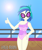 Size: 1488x1764 | Tagged: safe, artist:cyber-murph, imported from derpibooru, dj pon-3, vinyl scratch, equestria girls, equestria girls series, spring breakdown, spoiler:eqg series (season 2), clothes, cruise, curvy, legs together, one-piece swimsuit, pink swimsuit, show accurate, signature, sunglasses, swimsuit, thumbs up, vinyl scratch's beach shorts swimsuit, yacht