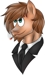 Size: 886x1467 | Tagged: safe, artist:alfredbeilschmidt, imported from derpibooru, oc, oc only, pony, bust, cigarette, clothes, necktie, portrait, shirt, simple background, smoking, solo, suit, transparent background