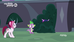 Size: 1280x720 | Tagged: safe, imported from derpibooru, screencap, cayenne, spike, twilight sparkle, alicorn, dragon, pony, the point of no return, discovery family logo, twilight sparkle (alicorn), winged spike, wings