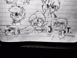 Size: 2560x1920 | Tagged: safe, artist:thebadbadger, imported from derpibooru, oc, oc:astatine, oc:phire demon, pony, unicorn, lined paper