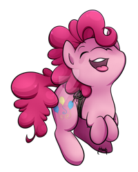 Size: 1024x1283 | Tagged: safe, artist:midnightpremiere, imported from derpibooru, pinkie pie, earth pony, pony, cute, deviantart watermark, diapinkes, eyes closed, female, mare, obtrusive watermark, open mouth, simple background, solo, string, tongue out, transparent background, watermark