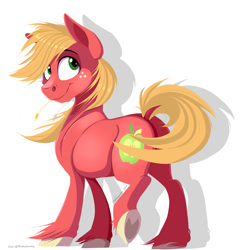 Size: 2119x2188 | Tagged: safe, artist:tehshockwave, imported from derpibooru, big macintosh, earth pony, pony, macabetes, male, missing accessory, simple background, solo, stallion, straw in mouth, underhoof, unshorn fetlocks, white background