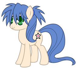 Size: 868x785 | Tagged: safe, artist:theironheart, imported from derpibooru, pony, :3, blue mane, blue tail, female, green eyes, izumi konata, looking away, lucky star, mare, ponified, simple background, smiley face, smiling, transparent background