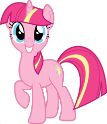 Size: 1920x2233 | Tagged: safe, edit, imported from derpibooru, vector edit, pinkie pie, twilight sparkle, pony, unicorn, ponyar fusion, female, fusion, looking at you, mare, palette swap, raised hoof, recolor, simple background, smiling, solo, transparent background, unicorn pinkie pie, unicorn twilight, vector