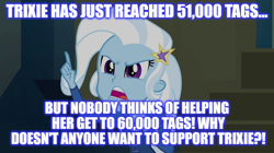 Size: 896x500 | Tagged: safe, imported from derpibooru, trixie, derpibooru, equestria girls, rainbow rocks, image macro, meme, meta, tags, text, trixie yells at everything