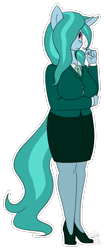 Size: 506x1222 | Tagged: safe, artist:teabucket, imported from derpibooru, oc, oc only, oc:mint breeze, anthro, unicorn, anthro oc, business suit, clothes, cute, female, high heels, mare, shoes, simple background, skirt, transparent background