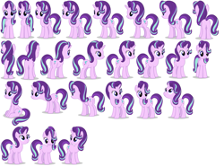 Size: 1851x1369 | Tagged: artist needed, source needed, safe, imported from derpibooru, starlight glimmer, pony, unicorn, 3/4 view, angles, butt, female, front view, glimmer glutes, mare, model, plot, profile, profile view, rear view, reference sheet, simple background, solo, three quarter view, vector, white background