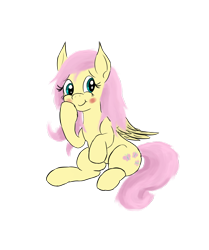 Size: 1634x1954 | Tagged: safe, artist:wapamario63, imported from derpibooru, fluttershy, pegasus, pony, blushing, cute, female, looking sideways, mare, shyabetes, simple background, sitting, smiling, solo, transparent background, wings