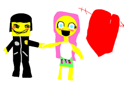 Size: 1280x1024 | Tagged: safe, artist:ytp4life, imported from derpibooru, fluttershy, equestria girls, crossover, crossover shipping, female, good cop bad cop, heart, lego, male, shipping, simple background, straight, the lego movie, transparent background