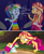 Size: 1044x1264 | Tagged: safe, edit, edited screencap, imported from derpibooru, screencap, rainbow dash, sunset shimmer, equestria girls, spring breakdown, abuse, angry, bacon horse, dashabuse, imminent murder, jungle, karma, quicksand, scared, sinking, vulgar, wide eyes