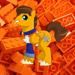 Size: 866x864 | Tagged: safe, artist:bronybase, artist:unikittybot, imported from derpibooru, pony, base used, crossover, emmet brickowski, lego, ponified, the lego movie