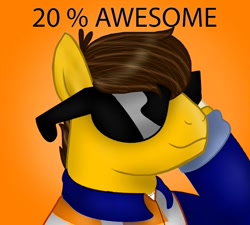 Size: 852x766 | Tagged: safe, artist:unikittybot, imported from derpibooru, pony, 20%, emmet brickowski, lego, ponified, sunglasses, the lego movie