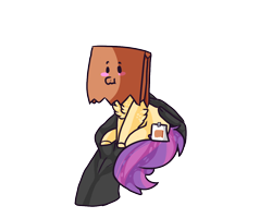 Size: 1280x1024 | Tagged: safe, artist:oodles-of-doodles, artist:spots-on-the-dot, imported from derpibooru, oc, oc:paper bag, earth pony, pony, chibi, disembodied hand, fake cutie mark, female, hand, mare, paper bag, simple background, transparent background, ych result