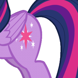 Size: 900x900 | Tagged: safe, artist:duskyzombie, artist:mrvector, derpibooru exclusive, imported from derpibooru, starlight glimmer, twilight sparkle, alicorn, pony, unicorn, animated, butt, butt touch, female, flank, gif, hoof on butt, hooves, mare, offscreen character, plot, simple background, solo focus, transparent background, twilight sparkle (alicorn), wat