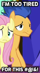 Size: 253x452 | Tagged: safe, edit, edited screencap, imported from derpibooru, screencap, flash sentry, fluttershy, lyra heartstrings, pegasus, pony, equestria girls, equestria girls series, spring breakdown, spoiler:eqg series (season 2), caption, censored vulgarity, equestria girls ponified, grawlixes, ponified