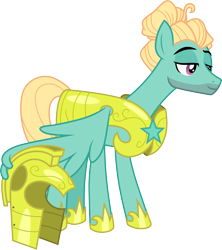 Size: 3000x3372 | Tagged: safe, artist:cloudy glow, artist:cloudyglow, imported from derpibooru, zephyr breeze, pony, sparkle's seven, .ai available, armor, helmet, hoof shoes, male, royal guard, royal guard armor, royal guard zephyr breeze, simple background, smug, solo, stallion, transparent background, vector, wings