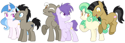 Size: 4776x1664 | Tagged: safe, artist:musical-medic, imported from derpibooru, discord, princess celestia, earth pony, pegasus, pony, unicorn, disguise, dislestia, female, male, mare, pony discord, shipping, simple background, stallion, straight, transparent background