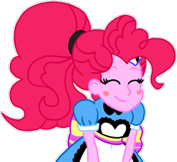 Size: 3734x3418 | Tagged: safe, artist:legendoflink, imported from derpibooru, pinkie pie, coinky-dink world, eqg summertime shorts, equestria girls, equestria girls series, five stars, pinkie pie: snack psychic, spoiler:eqg series (season 2), blushing, clothes, cute, diapinkes, dress, server pinkie pie, simple background, smiling, transparent background