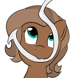 Size: 405x431 | Tagged: artist needed, source needed, safe, imported from derpibooru, oc, oc only, oc:bait pony, earth pony, pony, :3, bait, biting, female, fishing hook, hook, looking up, solo