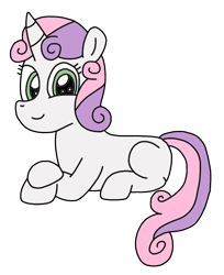 Size: 908x1111 | Tagged: safe, artist:supahdonarudo, imported from derpibooru, sweetie belle, pony, cute, diasweetes, happy, prone, simple background, transparent background