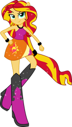 Size: 671x1192 | Tagged: safe, artist:xebck, imported from derpibooru, sunset shimmer, equestria girls, rainbow rocks, hand on hip, ponied up, solo, vector