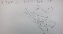 Size: 4032x2159 | Tagged: safe, artist:undeadponysoldier, imported from derpibooru, oc, oc only, oc:molly, pony, fact, lineart, solo, traditional art