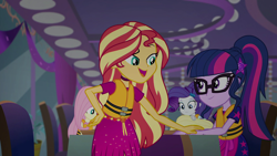 Size: 1920x1080 | Tagged: safe, imported from derpibooru, screencap, applejack, fluttershy, rarity, sci-twi, sunset shimmer, twilight sparkle, equestria girls, equestria girls series, spring breakdown, spoiler:eqg series (season 2), female, geode of telekinesis, glasses, magical geodes, shipping fuel