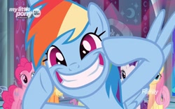 Size: 1701x1062 | Tagged: safe, imported from derpibooru, screencap, rainbow dash, pony, the beginning of the end, cute, dashabetes, female, mare, rainbow dash is best facemaker, rainbowsnap, solo