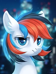 Size: 1125x1500 | Tagged: safe, artist:scheadar, imported from derpibooru, oc, oc only, oc:retro city, earth pony, pony, commission, looking at you, smiling, solo, wavy mouth