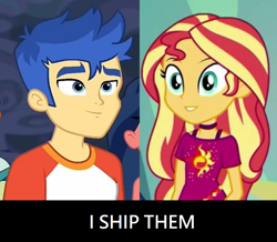 Size: 2012x1752 | Tagged: safe, edit, edited screencap, imported from derpibooru, screencap, desert sage, flash sentry, mile hill, sunset shimmer, equestria girls, equestria girls series, spring breakdown, spoiler:eqg series (season 2), female, flashimmer, male, offscreen character, shipping, shipping domino, straight