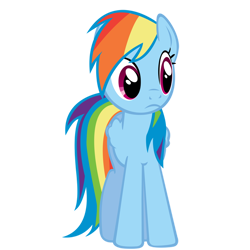 Size: 894x894 | Tagged: safe, artist:coolez, imported from derpibooru, rainbow dash, pegasus, pony, female, folded wings, frown, looking at something, mare, simple background, solo, transparent background, vector