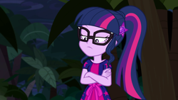 Size: 1920x1080 | Tagged: safe, imported from derpibooru, screencap, sci-twi, twilight sparkle, equestria girls, spring breakdown, cruise outfit, female, sci-twi is not amused, solo, twilight sparkle is not amused, unamused