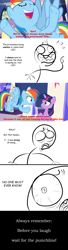 Size: 1077x3948 | Tagged: safe, edit, edited screencap, imported from derpibooru, screencap, rainbow dash, twilight sparkle, alicorn, human, pony, the beginning of the end, brony, comic, epiphany, fact, lol, meta, quote, realization, stick figure, truth, twilight sparkle (alicorn)