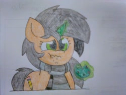 Size: 1600x1200 | Tagged: safe, artist:thebadbadger, imported from derpibooru, oc, oc:astatine, pony, simple background, traditional art, white background