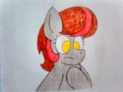 Size: 1600x1200 | Tagged: safe, artist:thebadbadger, imported from derpibooru, oc, oc:ruby roulette, pony, simple background, traditional art, white background