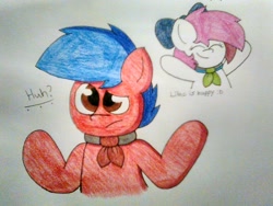 Size: 1600x1200 | Tagged: safe, artist:thebadbadger, imported from derpibooru, oc, oc:lilac, oc:phire demon, pony, simple background, traditional art, white background