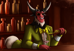 Size: 1250x864 | Tagged: safe, artist:jamescorck, imported from derpibooru, lord tirek, centaur, alcohol, barista, clothes, male, solo