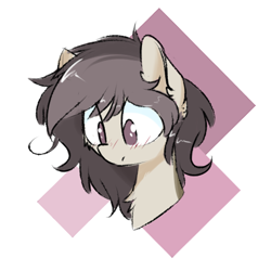 Size: 460x460 | Tagged: safe, artist:morningbullet, imported from derpibooru, oc, oc only, oc:polka dot, pony, abstract background, blushing, bust, chest fluff, portrait, solo