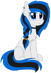Size: 1325x1900 | Tagged: safe, artist:rivet97, imported from derpibooru, oc, oc only, oc:rivet svechkar, pony, chest fluff, choker, cute, female, looking up, simple background, sitting, solo, transparent background