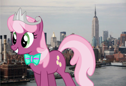 Size: 4352x2976 | Tagged: safe, artist:disneymarvel96, artist:silentmatten, edit, imported from derpibooru, vector edit, cheerilee, pony, bowtie, crown, enchanted, irl, jewelry, new york city, photo, ponies in real life, regalia, tiara, vector