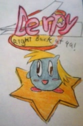 Size: 1212x1829 | Tagged: safe, artist:dex stewart, imported from derpibooru, derpy hooves, pony, crossover, female, kirby, kirby (character), kirby (series), kirby derpy, kirby of the stars, kirby right back at ya, kirbyfied, nintendo, puffball, solo, species swap, traditional art, warp star