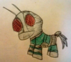 Size: 1496x1302 | Tagged: safe, artist:dex stewart, imported from derpibooru, pony, dex stewart, kamen rider, kamen rider black rx, traditional art