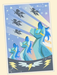 Size: 550x720 | Tagged: source needed, useless source url, safe, imported from derpibooru, screencap, pony, friendship is magic, cropped, goggles, poster, wonderbolts, wonderbolts poster