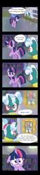 Size: 2000x8626 | Tagged: safe, artist:andromedasparkz, imported from derpibooru, bellflower blurb, moondancer, twilight sparkle, alicorn, pony, unicorn, the point of no return, adorkable, best book borrower, book, bust, canterlot library, clothes, comic, cute, dancerbetes, dialogue, dork, floppy ears, glasses, holding book, librarian, portrait, sweat, sweater, twilight sparkle (alicorn)