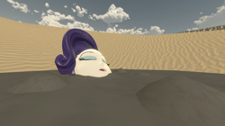 Size: 1278x716 | Tagged: dead source, safe, artist:personsix, imported from derpibooru, rarity, equestria girls, 3d, female, gmod, mud, quicksand, relaxing, sand, sinking, solo