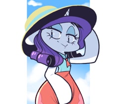 Size: 962x810 | Tagged: safe, artist:sourspot, imported from derpibooru, rarity, pony, unicorn, clothes, cute, dress, female, floppy ears, hat, mare, raribetes, solo