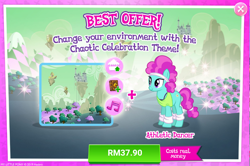 Size: 1040x689 | Tagged: safe, imported from derpibooru, flashdancer, pony, advertisement, chaos, costs real money, discorded landscape, female, gameloft, mare, official