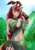 Size: 2894x4093 | Tagged: safe, artist:mantarwolf, imported from derpibooru, oc, oc only, oc:raina equinox, anthro, absurd resolution, anthro oc, breasts, commission, female, looking at you, smiling, solo, tribal, unknown species, ych result